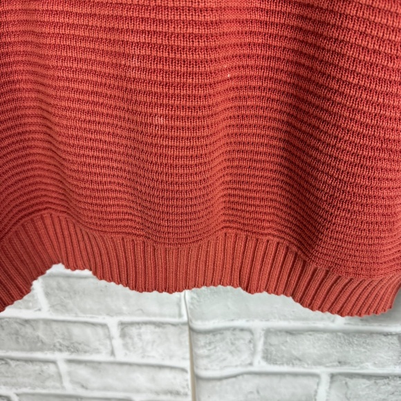 MARINE LAYER Burnt Orange Thick Knit Crew Neck Pullover Sweater Mens LARGE - Picture 4 of 10